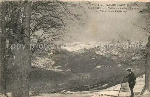 AK / Ansichtskarte Dolleren Ballon d Alsace Vallee du Rimbach en hiver vue prise du Baerenkopf Skieur Dolleren