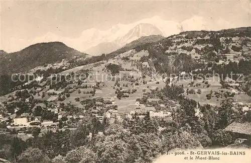 AK / Ansichtskarte Saint Gervais les Bains Vue panoramique Paysage et le Mont Blanc Alpes Saint Gervais les Bains