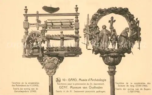 AK / Ansichtskarte Gand_Belgien Musee d Archeologie Torcheres pour la procession du Saint Sacrement Gand Belgien