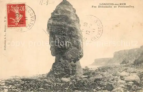 AK / Ansichtskarte Longues sur Mer Feu Demoiselle de Fontenailles Felsen Longues sur Mer