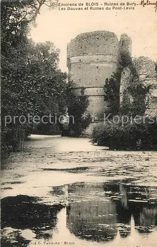 AK / Ansichtskarte Blois_Loir_et_Cher Ruines du Bury Les Douves et Ruines du Pont Levis Blois_Loir_et_Cher