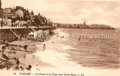 AK / Ansichtskarte Parame La digue et la plage vers Saint Malo Parame