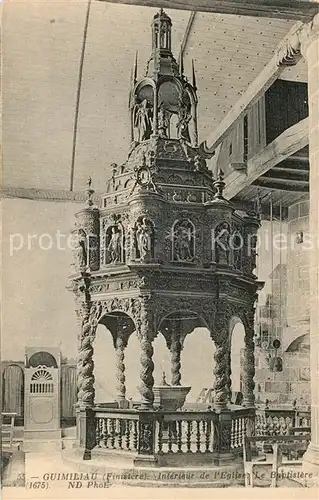 AK / Ansichtskarte Guimiliau Interieur de l Eglise Le Baptistere Guimiliau