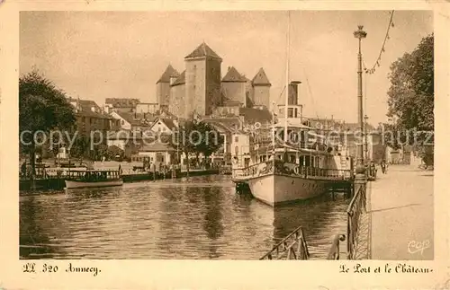 AK / Ansichtskarte Annecy_Haute Savoie Le Port et le Chateau Annecy Haute Savoie