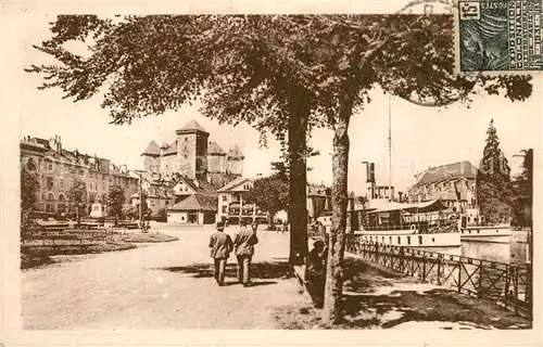 AK / Ansichtskarte Annecy_Haute Savoie Place Port et Chateau Annecy Haute Savoie