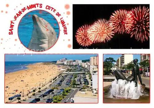 Saint_Jean_de_Monts Dauphin La Baigneuse Statuaire Henri Murail Plage Feu d artifice Saint_Jean_de_Monts
