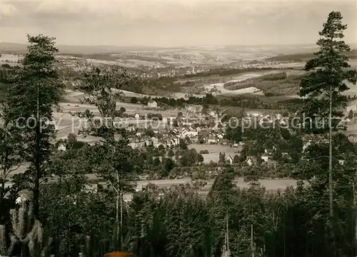 Erlbach_Vogtland Blick vom Kegelberg mit Markneukirchen Erlbach_Vogtland