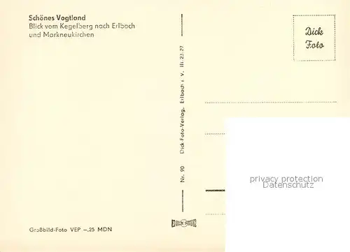 Erlbach_Vogtland Blick vom Kegelberg mit Markneukirchen Erlbach_Vogtland