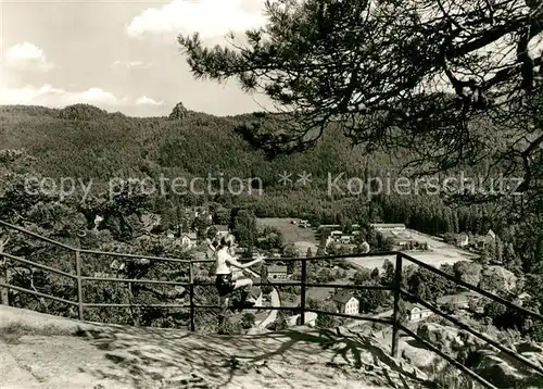 Oybin Blick vom Oybin zum Scharfenstein Oybin