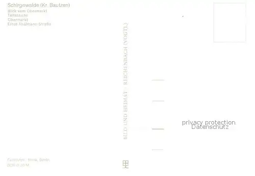 Schirgiswalde Blick vom Obermarkt Teilansicht Ernst Thaelmann Strasse Schirgiswalde