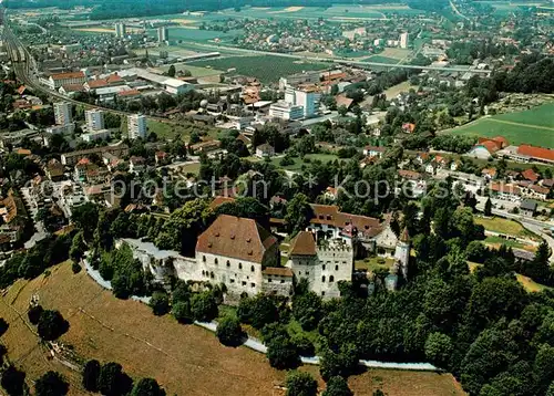 AK / Ansichtskarte Lenzburg_AG Fliegeraufnahme mit Schloss Lenzburg AG