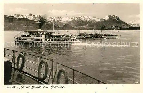 AK / Ansichtskarte Schiffe_Ships_Navires Blaues Band Bodensee  