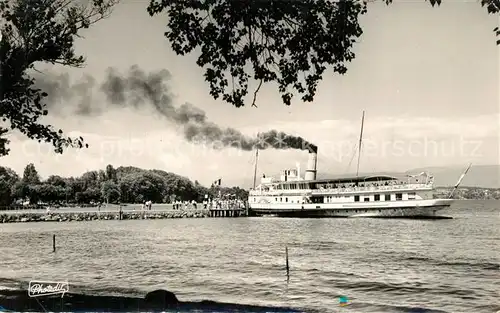 AK / Ansichtskarte Dampfer_Seitenrad Rhone Sciez Lac Leman  