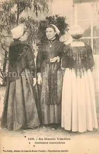 AK / Ansichtskarte Trachten_Frankreich Costumes maraichins  