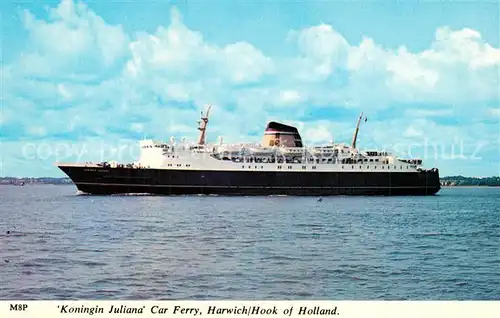 AK / Ansichtskarte Schiffe_Ships_Navires Koningin Juliana Car Ferry Harwich 