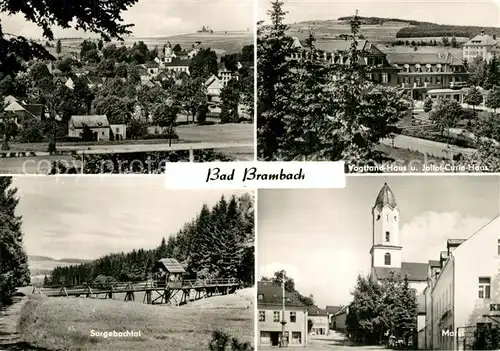 AK / Ansichtskarte Bad_Brambach Vogtland Haus und Joliot Curie Haus Sorgebachtal Markt Bad_Brambach