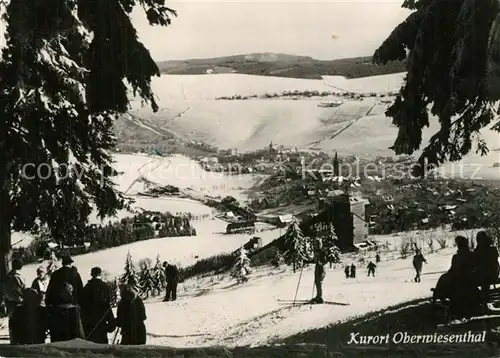 AK / Ansichtskarte Oberwiesenthal_Erzgebirge Panorama Skipiste Oberwiesenthal Erzgebirge