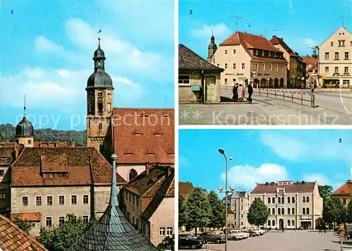 AK / Ansichtskarte Dippoldiswalde_Osterzgebirge Kirche Platz der Jugend Platz des Friedens Dippoldiswalde