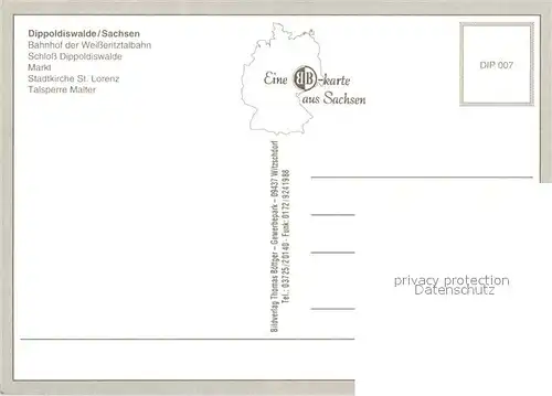 AK / Ansichtskarte Dippoldiswalde_Osterzgebirge Bahnhof der Weisseritztalbahn Schloss Dippoldiswalde Markt Stadtkirche St Lorenz Talsperre Malter Dippoldiswalde