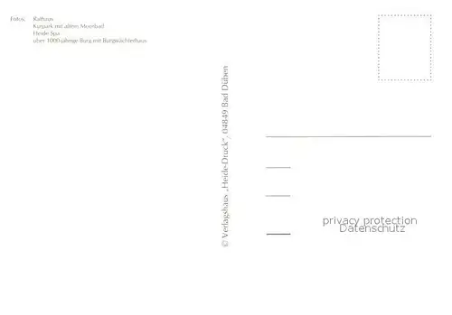 AK / Ansichtskarte Bad_Dueben Rathaus Kurpark mit altem Moorbad Heide Spa Burg mit Burgwaechterhaus Bad_Dueben