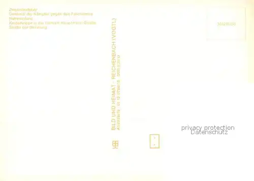 AK / Ansichtskarte Niesky Zinzendorfplatz Denkmal Naherholung Kinderkrippe Strasse der Befreiung Niesky