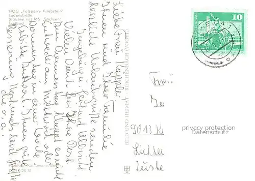 AK / Ansichtskarte Kriebstein HOG Talsperre Kriebstein Ladenstrasse Stausee mit MS Sachsen Freibad Kriebstein