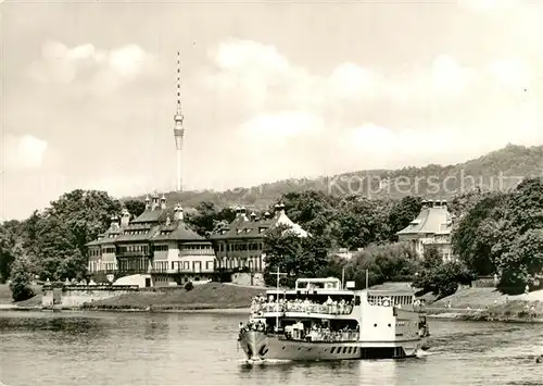 AK / Ansichtskarte Pillnitz Fahrgastschiff Fernsehturm Pillnitz
