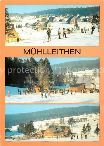 AK / Ansichtskarte Muehlleithen_Klingenthal Panorama Skipisten Muehlleithen_Klingenthal
