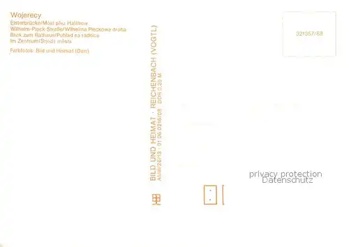 AK / Ansichtskarte Hoyerswerda Elsterbruecke WilhelmPieck Str Rathausblick Zentrum Hoyerswerda