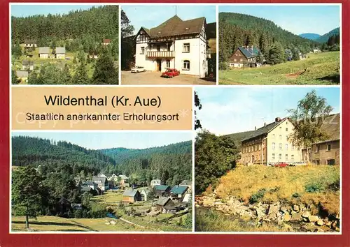 AK / Ansichtskarte Wildenthal_Eibenstock Bungalowsiedlung FDGB Erholungsheim Wildenthal Ortsansicht FDGB Vertragshaus Hotel Am Auersberg Wildenthal_Eibenstock