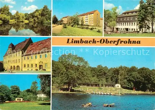 AK / Ansichtskarte Limbach_Oberfrohna Stadtpark Am Hohen Hain Hotel Voelkerfreundschaft Rathaus Platz des Friedens Knaumuehlenbad Limbach Oberfrohna