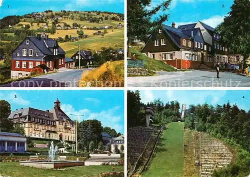 AK / Ansichtskarte Klingenthal_Vogtland Aschbergblick Aschbergschaenke Rathaus Grosse Aschbergschanze Klingenthal_Vogtland