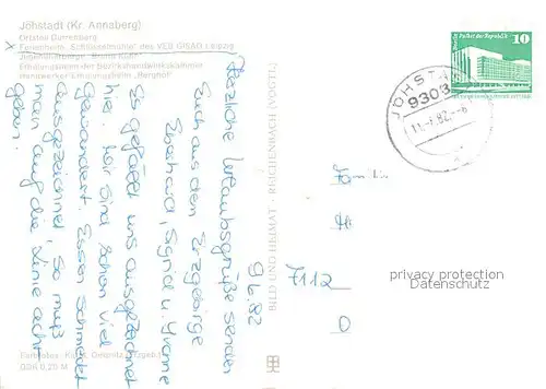 AK / Ansichtskarte Joehstadt OT Duerrenberg Ferienheim Schloesselmuehle Jugendherberge Bruno Kuehn Handwerker Erholungsheim Berghof Joehstadt