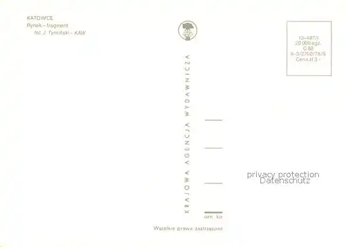 AK / Ansichtskarte Katowice Rynek fragment Katowice