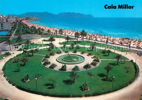 AK / Ansichtskarte Cala_Millor_Mallorca Park mit Strand Cala_Millor_Mallorca