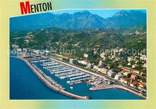 AK / Ansichtskarte Menton_Alpes_Maritimes Fliegeraufnahme Port de Garavan Menton_Alpes_Maritimes