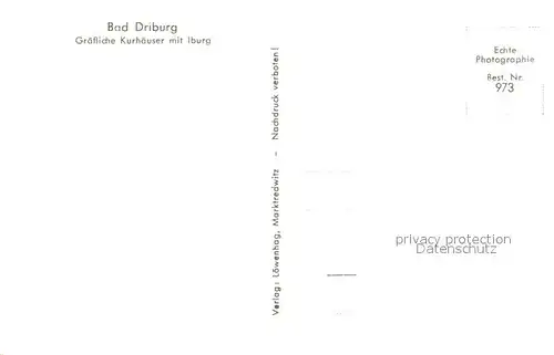 AK / Ansichtskarte Bad_Driburg Graefliche Kurhaeuser mit Iburg Bad_Driburg