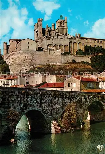 AK / Ansichtskarte Beziers Cathedrale Saint Nazaire Pont sur l Orb Beziers