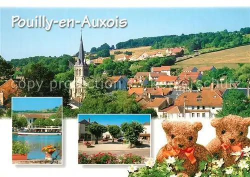 AK / Ansichtskarte Pouilly en Auxois Vue generale Place centrale Bassin fluvial sur le canal Pouilly en Auxois
