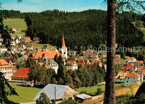 AK / Ansichtskarte Schonach_Schwarzwald Ansicht mit Kirche Schonach Schwarzwald