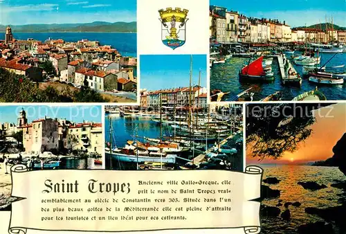 AK / Ansichtskarte Saint_Tropez_Var Panorama Golfe Cote d Azur Port des pecheurs Coucher de soleil Saint_Tropez_Var