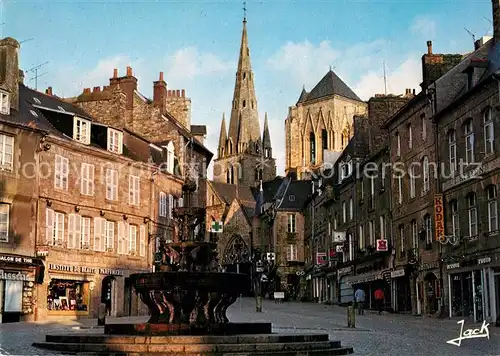 AK / Ansichtskarte Guingamp Basilique Notre Dame de Bon Secours et la fontaine de la Plomee Guingamp