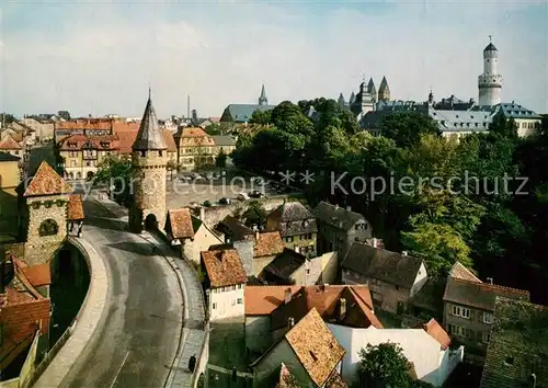 AK / Ansichtskarte Bad_Homburg Stadtbild mit Bruecke und Schloss Bad_Homburg