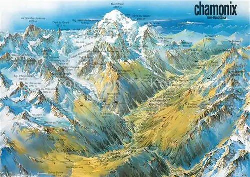 AK / Ansichtskarte Chamonix Auf dem eisbedeckten Dach Europas aus der Vogelperspektive Chamonix
