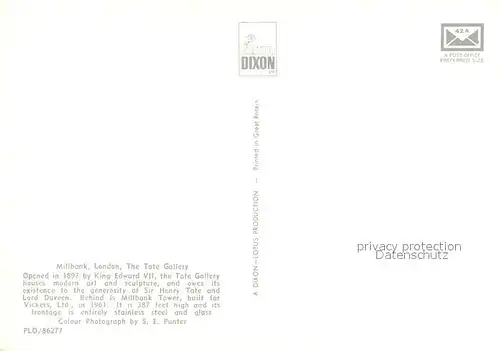 AK / Ansichtskarte London Millbank The Tate Gallery London
