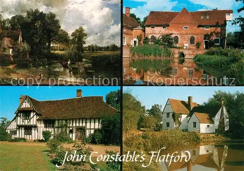 AK / Ansichtskarte Flatford The Haywain by John Constable Painting Valley Farm Mill Willy Lott s Cottage Flatford