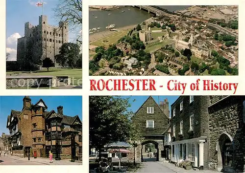 AK / Ansichtskarte Rochester_Kent Castle Old Houses Cathedral aerial view Rochester_Kent