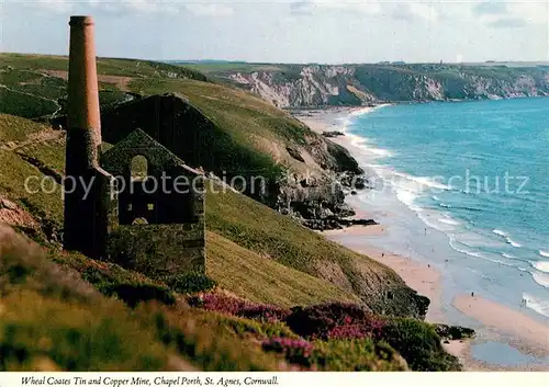 AK / Ansichtskarte St_Agnes_Cornwall Wheal Coates Tin and Copper Mine Chapel Porth Coast 