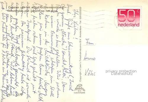 AK / Ansichtskarte Schiermonnikoog Westerplas met gezicht op het dorp Schiermonnikoog