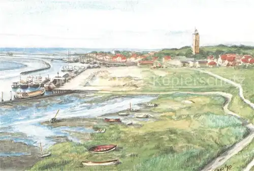 AK / Ansichtskarte Terschelling Panorama Illustration Terschelling